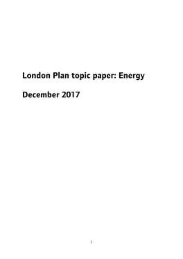 London Plan Topic Paper: Energy