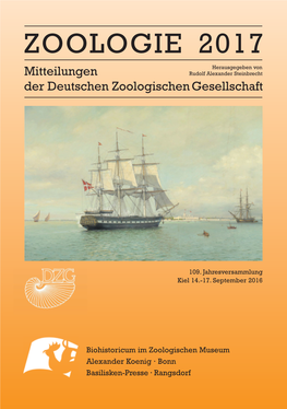 ZOOLOGIE 2017 ZOOLOGIE 2017 Herausgegeben Von Mitteilungen Rudolf Alexander Steinbrecht Der Deutschen Zoologischen Gesellschaft