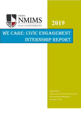 We Care: Civic Engagement Internship Report