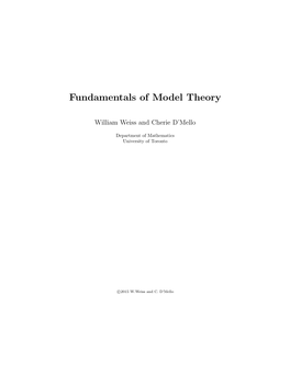 Fundamentals of Model Theory