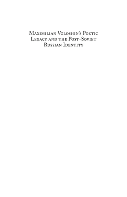 Maximilian Voloshin's Poetic Legacy and the Post-Soviet Russian Identity