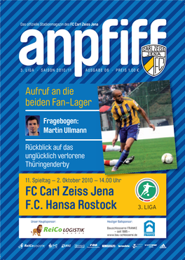 FC Carl Zeiss Jena F.C. Hansa Rostock