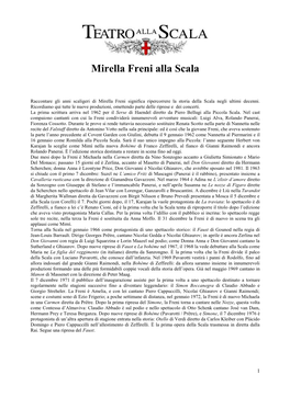 Mirella Freni Alla Scala