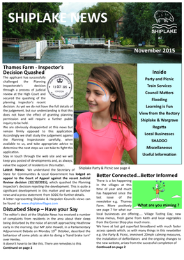 Shiplake News