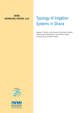 Typology of Irrigation Systems in Ghana