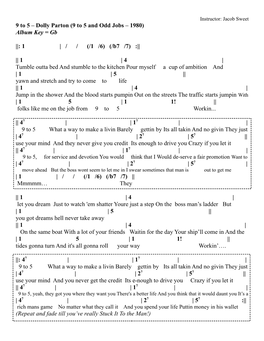 9 to 5 – Dolly Parton (9 to 5 and Odd Jobs – 1980) Album Key = Gb ||: 1