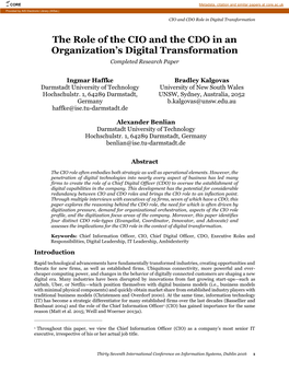 The Role of the CIO and the CDO in an Organizationâ•Žs Digital