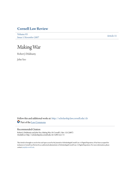 Making War Robert J