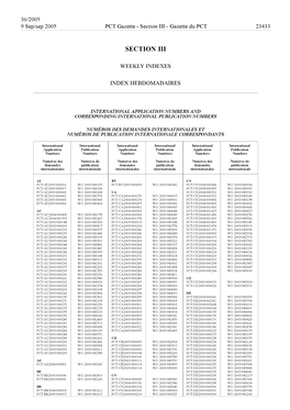 PCT Gazette, Weekly Issue No. 36, 2005