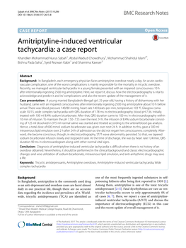 Amitriptyline-Induced Ventricular Tachycardia: a Case Report