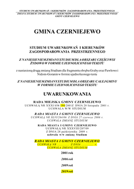 Gmina Czerniejewo Studium Uwarunkowań I Kierunków Zagospodarowania Przestrzennego