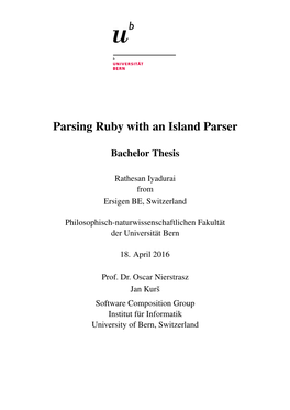 Parsing Ruby with an Island Parser