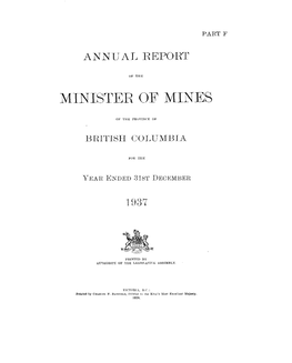Minister of Mines British Columbia Department of Mines