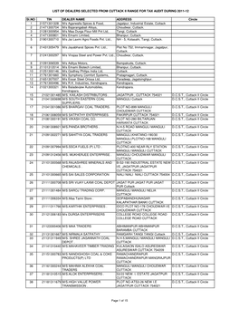 Sl.NO TIN DEALER NAME ADDRESS Circle 1 21571301328 M/S