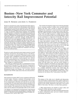 Boston-New York Commuter and Intercity Rail Improvement Potential