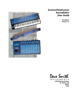 Evolver Sound Editor User Guide