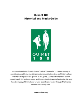 Ouimet 100 Historical and Media Guide