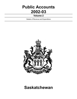 Public Accounts 2002-03 Saskatchewan