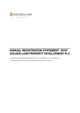 Annual Registration Statement 2019*