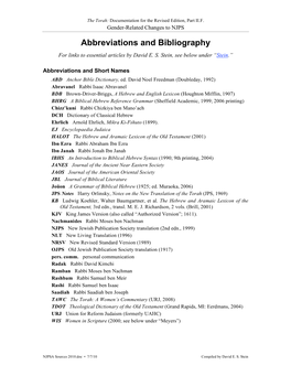 Abbreviations and Bibliography for Links to Essential Articles by David E