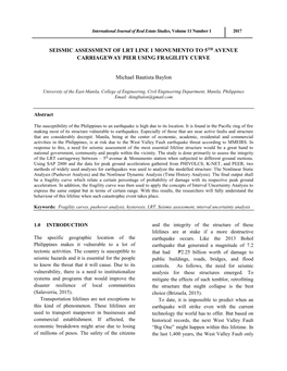 07 Seismic Assessment of Lrt Line 1 Monumento to 5Th Avenue Carriageway Pier Using Fragility Curve