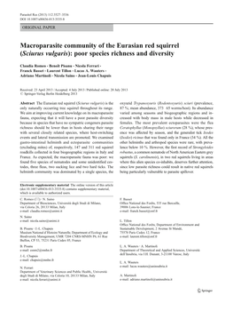 Sciurus Vulgaris): Poor Species Richness and Diversity