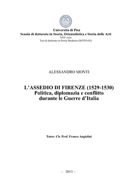 L'assedio Di Firenze (1529-1530)