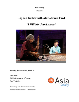 Kayhan Kalhor with Ali Bahrami Fard