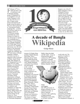 A Decade of Bangla Wikipedia