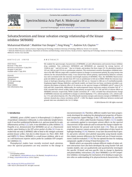 Solvatochromism and Linear Solvation Energy Relationship of the Kinase Inhibitor SKF86002