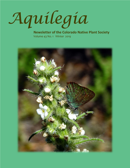 Newsletter of the Colorado Native Plant Society Volume 43 No