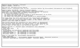 Contract Detail by Procurement Designation and Category