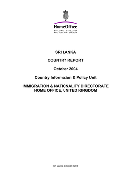 Sri Lanka October 2004 CONTENTS 1