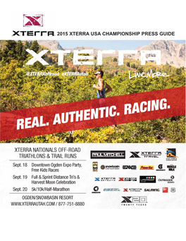 2015 Xterra Usa Championship Press Guide 2015 Xterra Nationals Sponsors