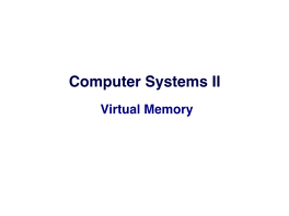 Computer Systems II