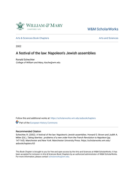 Napoleon's Jewish Assemblies