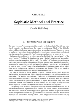 Sophistic Method and Practice