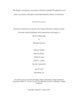 The Fungal Communities Associated with Red-Cockaded Woodpeckers And