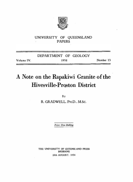 A Note on the Rapakiwi Granite of the Hives Ville-Pro..Ston District