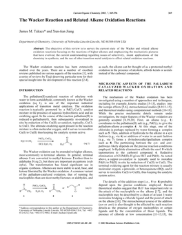 The Wacker Reaction and Related Alkene Oxidation Reactions.Pdf