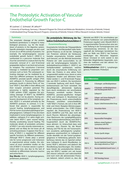 The Proteolytic Activation of Vascular Endothelial Growth Factorc