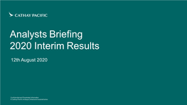 Analysts Briefing 2020 Interim Results