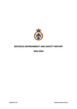 Defence Environment and Safety Report 2003