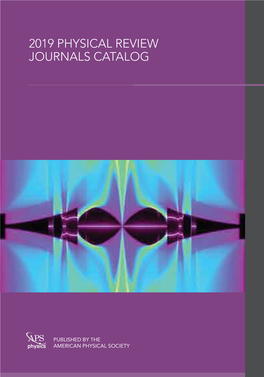 2019 Physical Review Journals Catalog