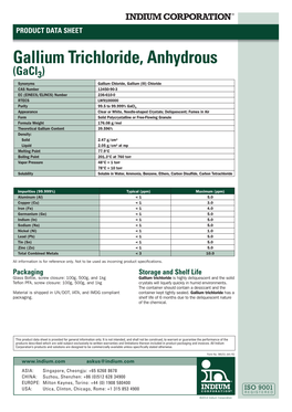 Gallium Trichloride Anhydrous 98151 (A4) R2