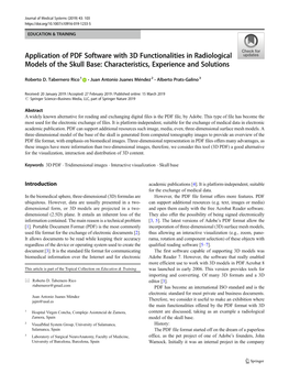 Application of PDF Software with 3D Functionalities in Radiological Models of the Skull Base: Characteristics, Experience and Solutions