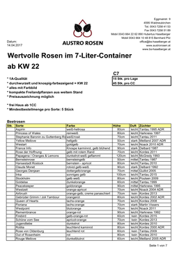 Wertvolle Rosen Im 7-Liter-Container Ab KW 22 C7 * 1A-Qualität 15 Stk