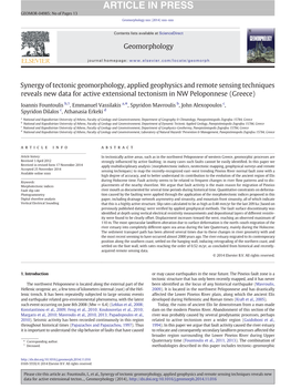 Synergy of Tectonic Geomorphology, Applied Geophysics and Remote Sensing Techniques Reveals New Data for Active Extensional Tectonism in NW Peloponnese (Greece)