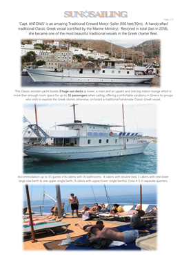 'Capt. ANTONIS' Is an Amazing Traditional Crewed Motor-Sailer