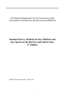 Standard Survey Methods for Key Habitats and Key Species in the Red Sea and Gulf of Aden 2Nd Edition